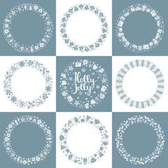 Set of Xmas greeting frames