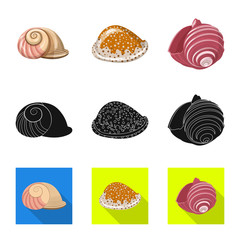 Vector illustration of animal and decoration sign. Collection of animal and ocean vector icon for stock.