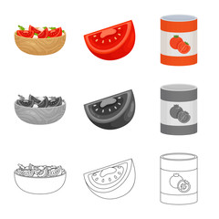 Vector illustration of vegetable and delicious symbol. Collection of vegetable and natural stock symbol for web.