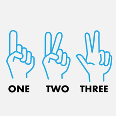 logos hands one two three ,vector illustration