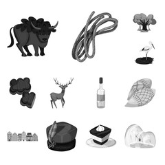 Vector design of national and culture sign. Set of national and tour stock vector illustration.