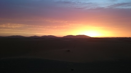 sunset in desert Morocco