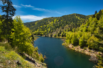 Typical mountain lake landscape, Italy.