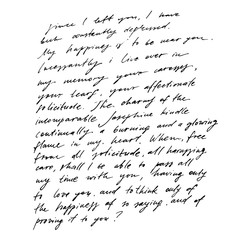 Handwritten abstract text wallpaper. Imitation of a abstract vintage lettering. Letters used in inscriptions, ornaments, background.