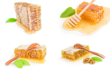 Group of sweet honey isolated over a white background