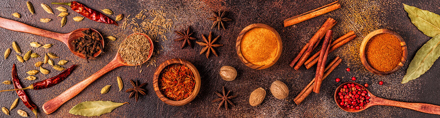 Spices ingredients for cooking. Spices concept.