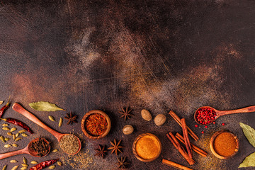 Spices ingredients for cooking. Spices concept.