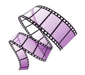 3d film strip on white