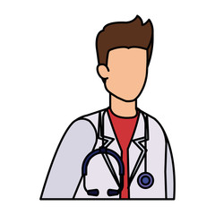 Fototapeta premium professional doctor with stethoscope character