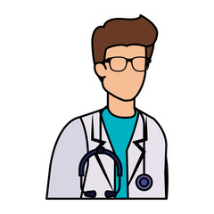Fototapeta premium professional doctor with stethoscope character