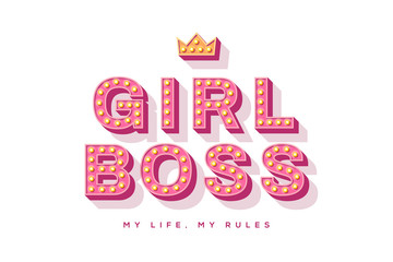 Girl boss retro typography