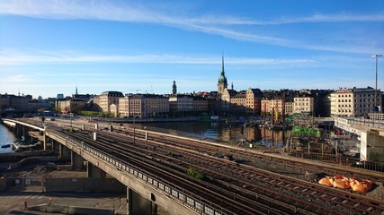 Fototapeta na wymiar Eisenbahnschienen in Stockholm