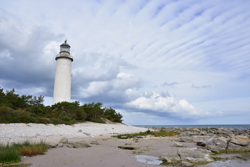 Fototapeta na wymiar Am Leuchtturm von Fårö auf Gotland