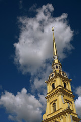 Peter and Pauls fortress. Architecture of Saint-Petersburg, Russia. Color picture. Popular landmark.