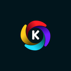 K Letter alphabet logo template