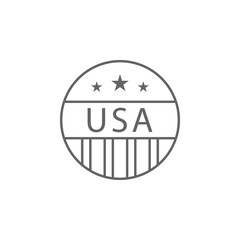 Sticker USA outline icon. Signs and symbols can be used for web, logo, mobile app, UI, UX