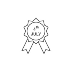 Badge USA flag 4th July outline icon. Signs and symbols can be used for web, logo, mobile app, UI, UX