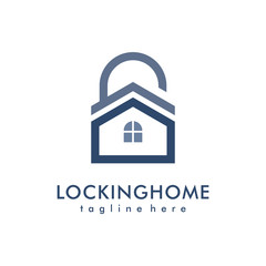 Home Security Logo Design House Guard Real Estate Logo Template Flat Vector Illustration