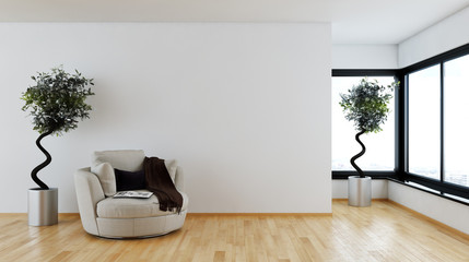 large luxury modern bright interiors room illustration 3D rendering