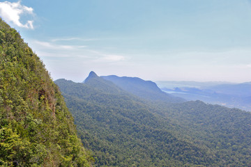 Fototapeta na wymiar Langkawi Landscape, Forest and Ocean, Malaysia, Top View