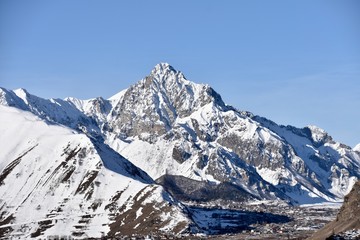 Fototapeta na wymiar Caucasus Mountain View East of Mount Kazbek, Georgia