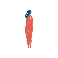 Vector illustration with a naked confident woman. - 269257702