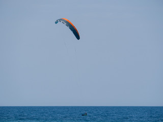 Summer water sports in clear open sea ocean