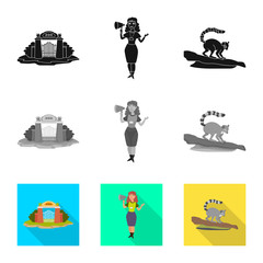 Isolated object of nature  and fun  logo. Set of nature  and entertainment vector icon for stock.