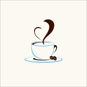 Coffee cup icon logo vector.
