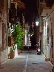Back street at night  in the old part of Mediterranean town