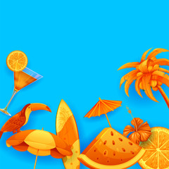 Fototapeta na wymiar illustration of Summer Time Exotic Tropical poster design