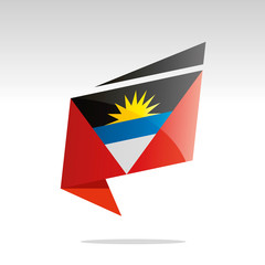 New abstract Antigua and Barbuda flag origami logo icon button label vector