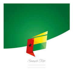 New abstract Guinea Bissau flag origami green background vector