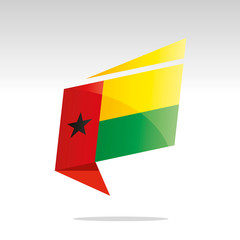 New abstract Guinea Bissau flag origami logo icon button label vector