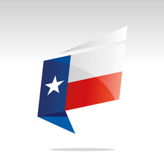 New abstract Texas flag origami logo icon button label vector