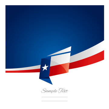 New abstract Texas flag ribbon origami blue background vector