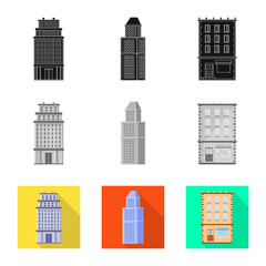 Vector illustration of municipal and center logo. Collection of municipal and estate   stock vector illustration.