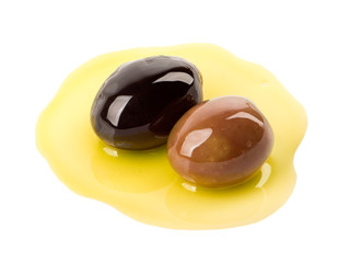 Different types of olives and olive oil