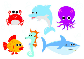 Sea Character Pack Isolated