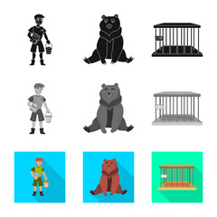 Vector design of nature  and fun  sign. Set of nature  and entertainment vector icon for stock.