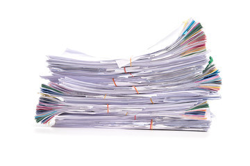Stack of Documents isolated on white background