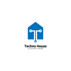 Techno House Logo Design Vector