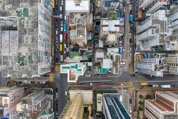 Fototapeta premium Hong Kong downtown city from top