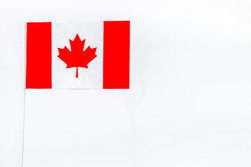 Flag of Canada on white background top view