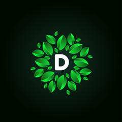 D Letter alphabet logo template