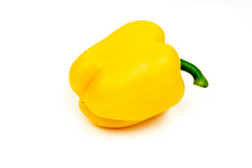 Paprika. Yellow pepper isolated on white background . Sweet bell peppers isolated. With clipping path. Full depth of field.