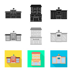 Vector design of municipal and center logo. Set of municipal and estate   stock symbol for web.