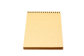 Design concept - Top view of notebook  isolated on white background for mockup.
