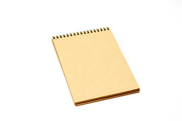 Design concept - Top view of notebook  isolated on white background for mockup.