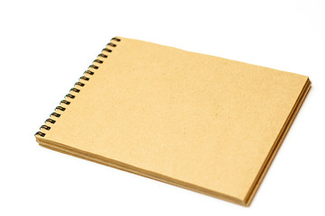 Design concept - Top view of notebook  isolated on white background for mockup.